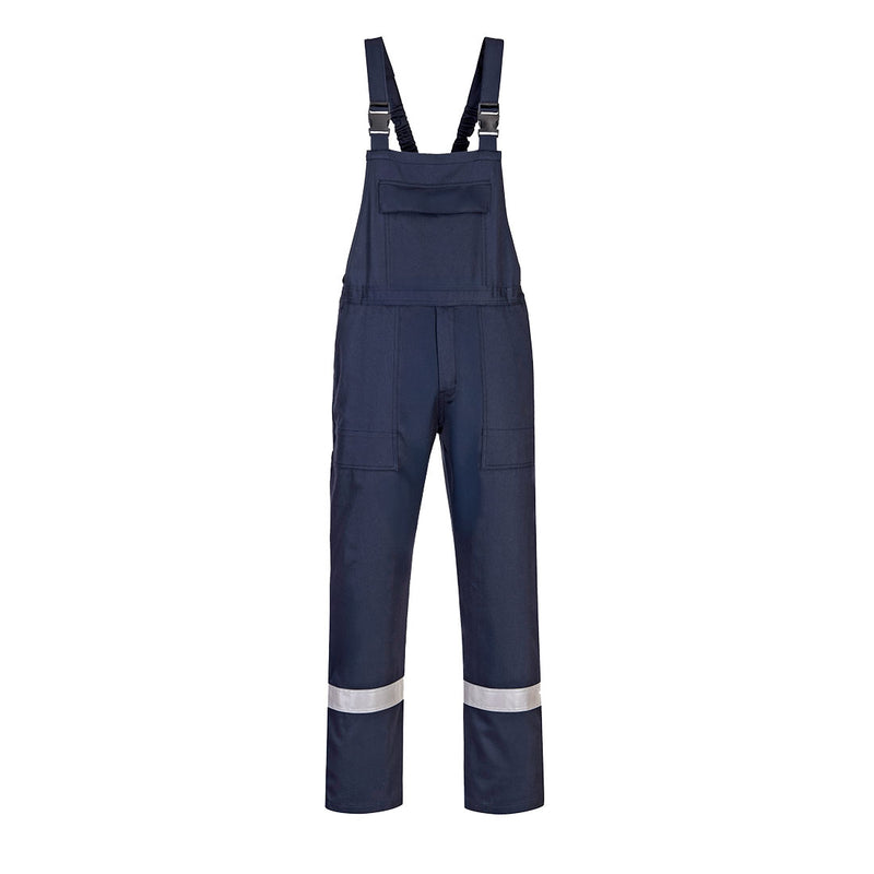 Cotte à bretelles élastiqué bleu marine EN ISO 11612 BZ17 - Portwest